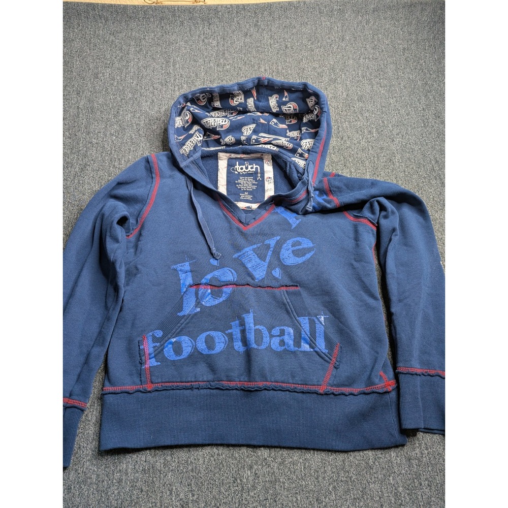 Touch by Alyssa Milano New England Patriots Navy Blue Love Football Hoodie Med
